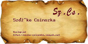 Szőke Csinszka névjegykártya