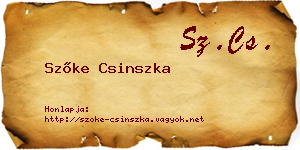 Szőke Csinszka névjegykártya