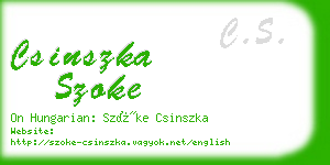 csinszka szoke business card